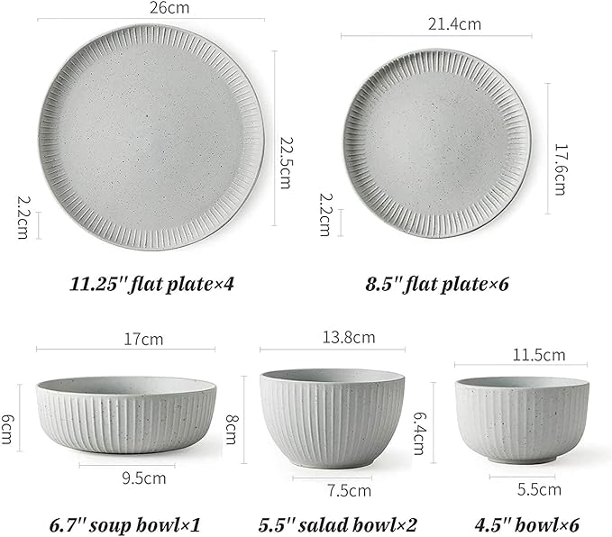 Dinnerware Set Dinner Party Tableware Service Set Creativity Porcelain Dinnerware Sets, White Vintage Matte Cereals Bowls and Steak Plates Sets | Ceramics Dinner Combination Set