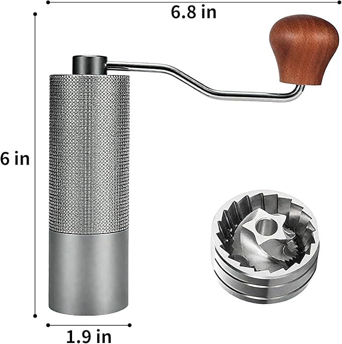 Manual Coffee Grinder, Adjustable Grinding Settings, Stainless Steel Burrs, Portable Hand-Cranked Coffee Grinder, For Espresso, Drip Filter, French Press Filter, Compact And Durable (black)