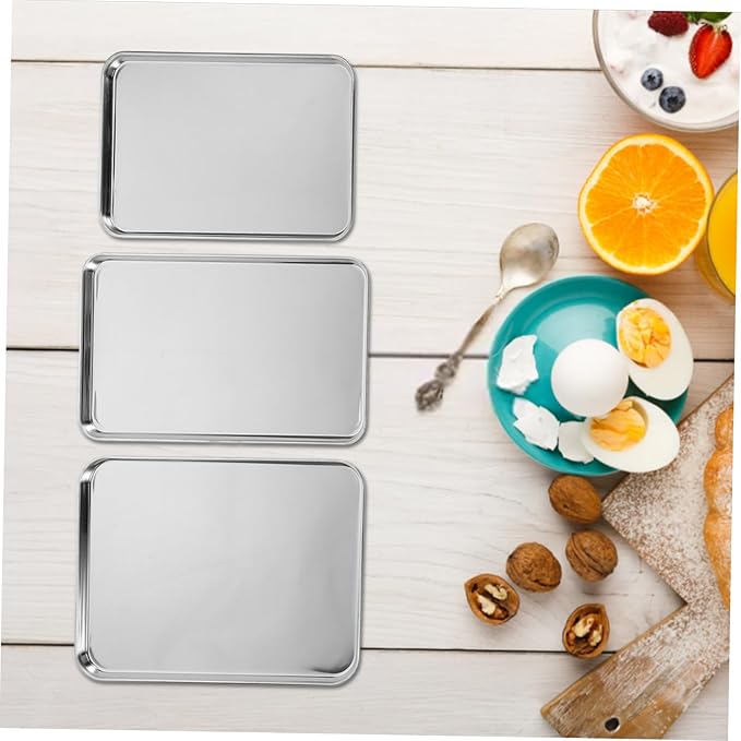 Stainless Serving Trays Rectangular Baking Trays Sizzling Platter for Catering