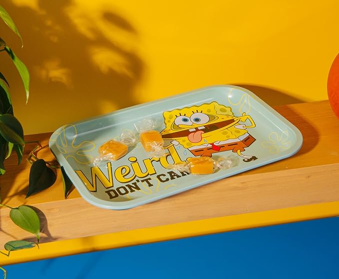 Silver Buffalo Spongebob Weird Don't Care 11.3" x 7.4" Tin Tray