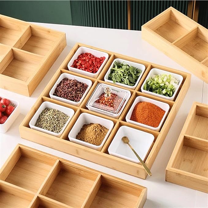 Salad plate Ceramic Divided Serving Dishes Platter with Clear Lid 3 Removable Appetizer Serving Bowls Relish Tray for Chips Fruits Candy Plastic plate (Color : 1)