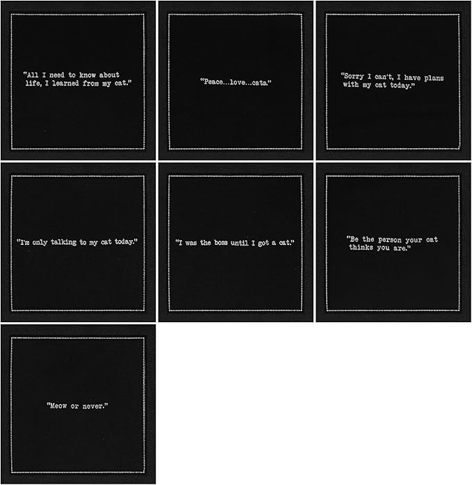 Five Star Funny Cat Quotes | Black Cotton Cocktail Napkins | 50 Luxury Disposable Beverage Napkins with Witty Bar Quotes | Drink Napkins for Parties, Bars, Weddings & Game Nights