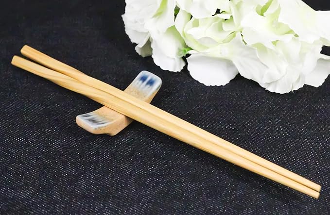 Ebros Gift Artistic Blue River Ao Nagashi Collection Dinnerware Serveware Kitchenware Set Asian Japanese Restaurant Supply (Pack Of 6 Chopsticks Hashioki Rest)