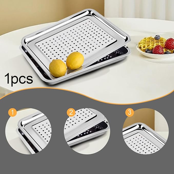Kung Fu Tea Tray Gungfu Tea Table Serving Tray Draining Water Space Saving Metal Organizer Multipurpose for Home Kitchen, 36cmx27cm