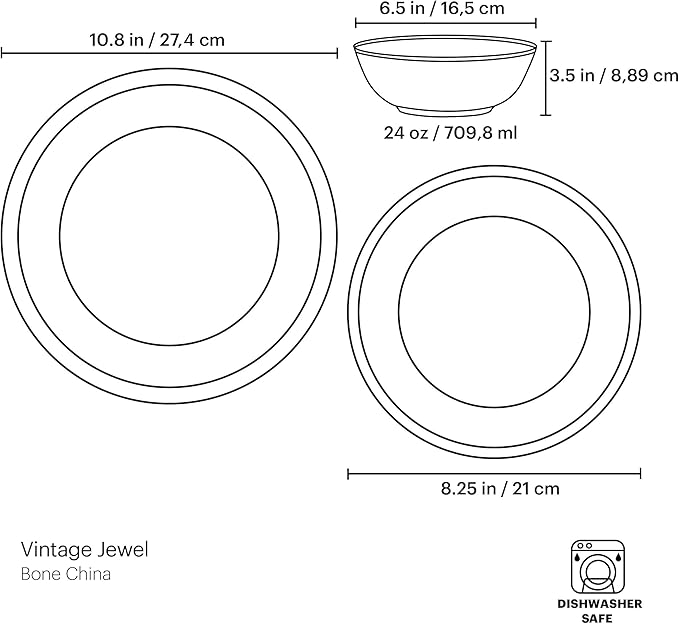 Lenox 844298 Vintage Jewel 3-Piece Place Setting
