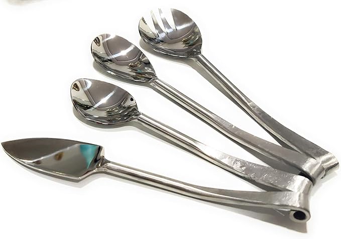 Silver Cutlery Set, Stainless Steel Utensil Kitchen Eating & Serving Flatware, Dinnerware, Farmhouse, Modern Tableware Cutlery