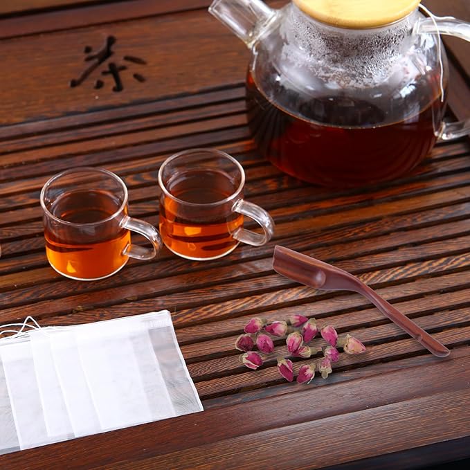 YICHEN 100pcs Tea Filter bags Disposable Empty Tea Bags with Drawstring for Loose Tea safe and clean Nylon material white Small Empty Tea Bags 3 x 2.4 inch.