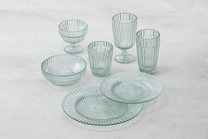 Fortessa Archie Glass, 10 Ounce Footed Dessert Bowl (Set of 6), Verde Green