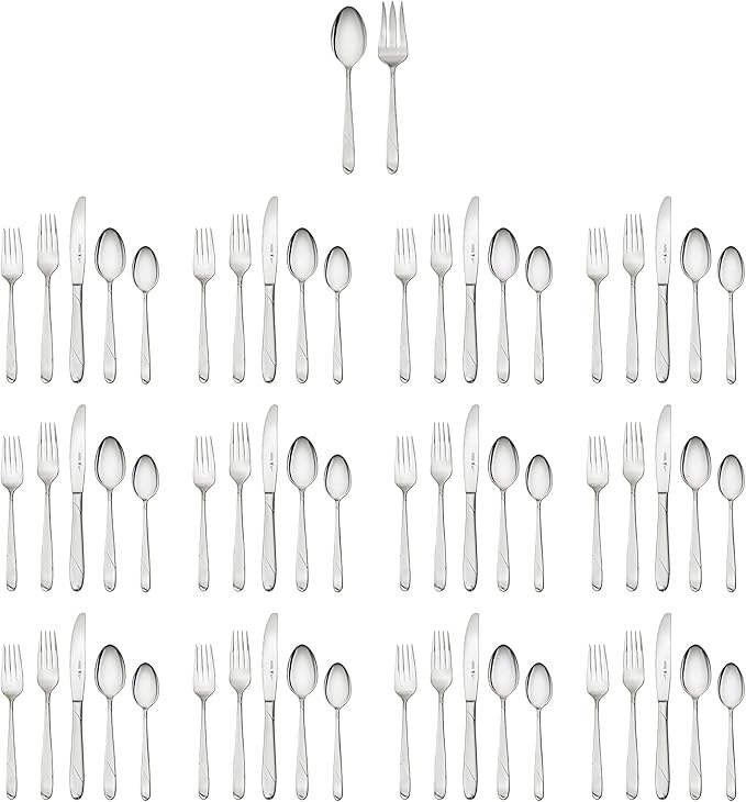 Henckels Milena 62-pc 18/10 Stainless Steel Flatware Set, Service for 12