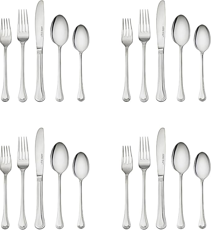 HENCKELS Astley 20-piece Flatware Set, 18/10 Stainless Steel, Silver