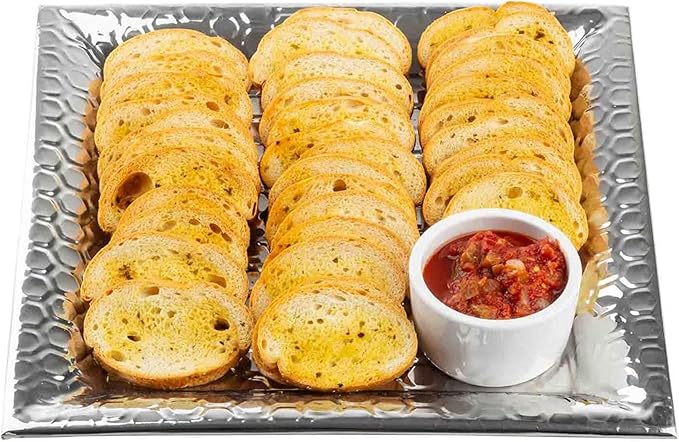 TableCraft 12843 Hive Collection Square Serving Tray, Stainless Steel with Mirror Honeycomb Pattern, Flat Display Tray for Catering & Buffet Service, 14 x 14 x 1 Inches