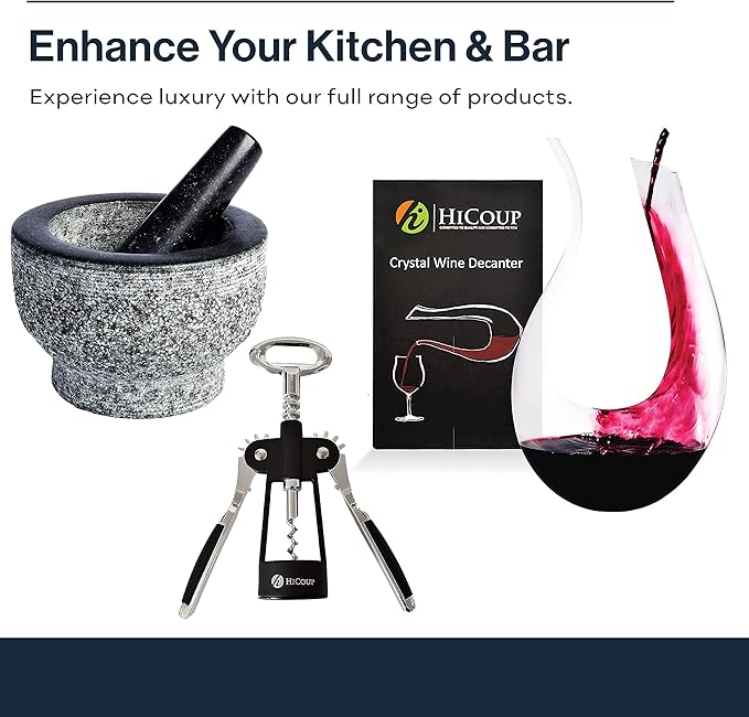 Hicoup Wine Opener - Professional Corkscrews for Wine Bottles w/Foil Cutter and Cap Remover - Manual Wine Key for Servers, Waiters, Bartenders and Home Use - Sandalwood