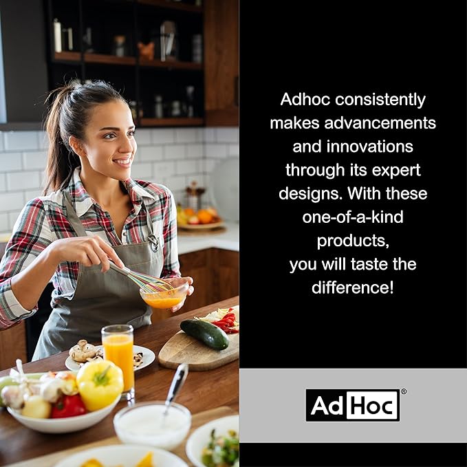 AdHoc Hangtea Infuser Black - Tea Infuser Kitchen Accessory - Dishwasher-Safe Metal Strainer for Fruit & Other Teas - Stainless Steel Diffuser with Silicone Arm - Essential Filter for Tea