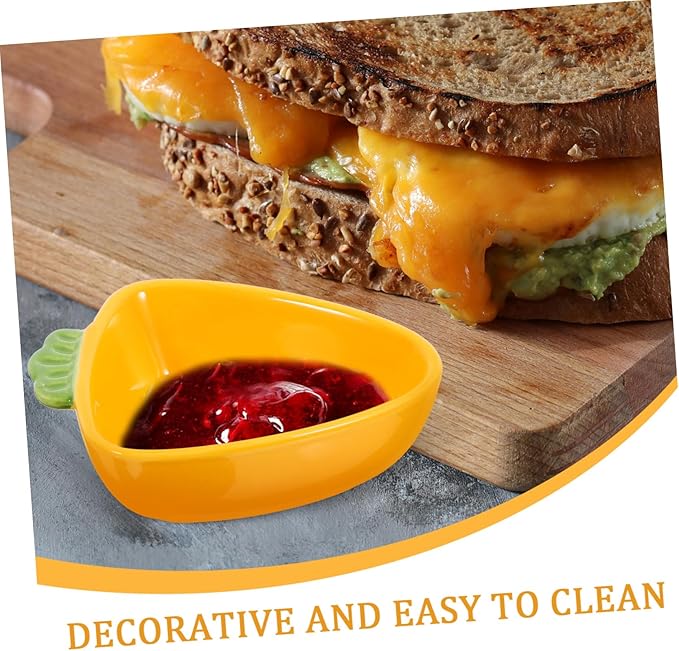 Ciieeo Carrot Shaped Ceramic Sauce Plate Multi-use Plate Dipping Bowl Soy Sauce Vinegar Mustard Dish