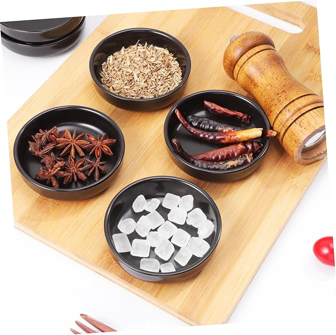STOBAZA Set of 6 Japanese Style Ceramic Plates Bread Dipping Bowls Asian Chinese Appetizer Dishes for Sushi Sauce Snacks