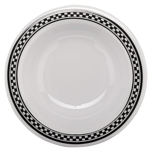 GET B-454-X Melamine Narrow Rim Fruit/Dessert Bowl, 4.5 Ounce, Diamond Chexers (Set of 12)