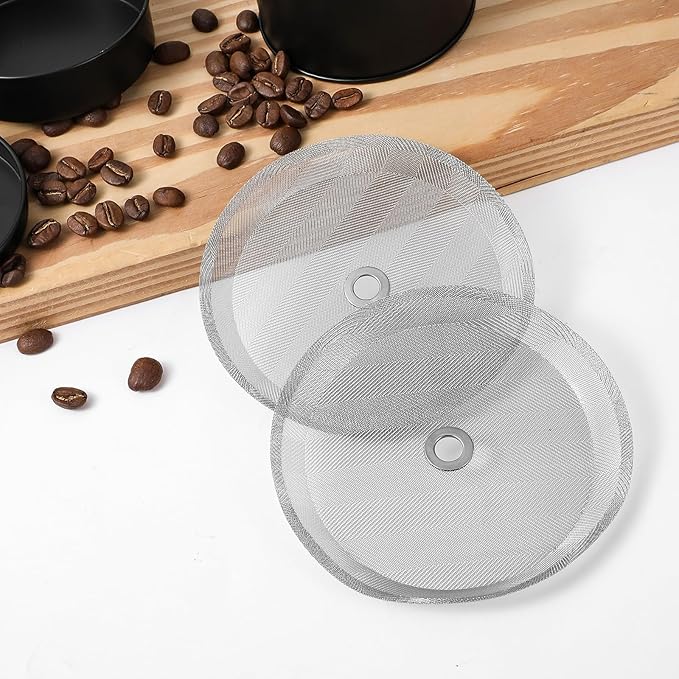 4 PCS 4 Inch French Press Filter, Reusable Stainless Steel Replacement Filters French Press Filters Replacement Screen for Presses Coffee Makers Tea Machines Replacement Parts for Coffee Maker