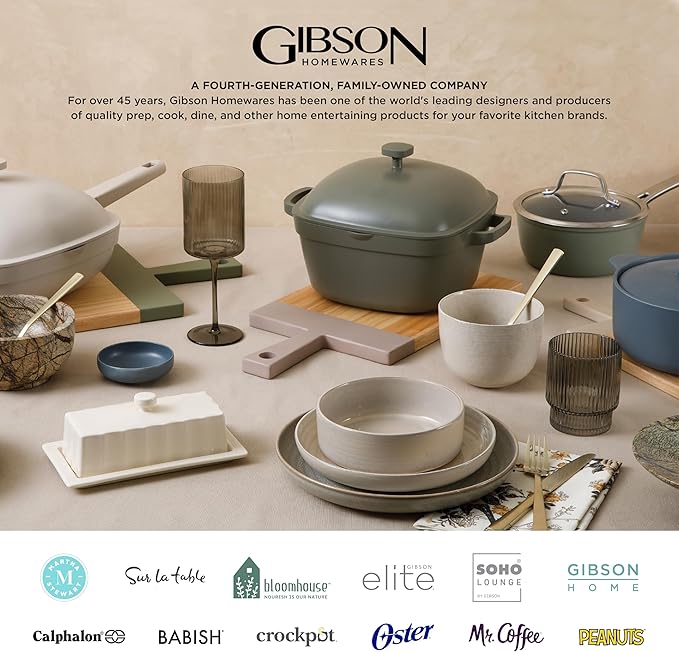 Gibson Home Oslo 8-Piece Dinner Plate Set – Porcelain, Chip & Scratch Resistant, White with Black Rim – Modern Round Plates for Everyday Use & Entertaining
