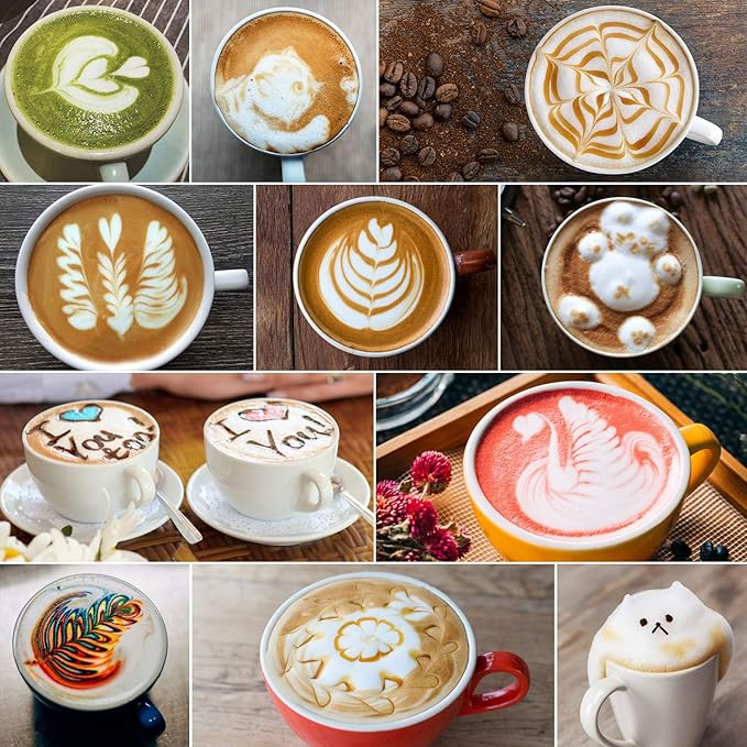 Milk Frothing Pitcher, Thicker Version 600ml 20oz Steaming Pitchers Stainless Steel Milk Coffee Cappuccino Latte Art Barista Steam Pitchers Milk Jug Cup with Decorating Pen