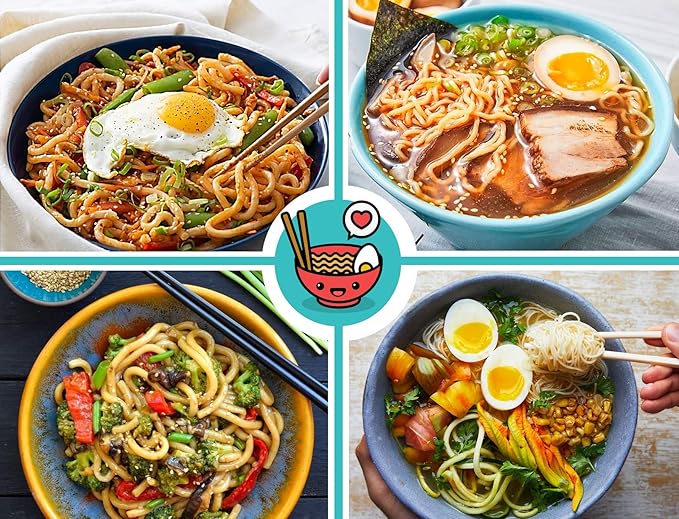 Noodle Bowls Set - large 32oz Ramen Bowl Set for authentic Asian Cuisine - comes with Dipping Bowls, Spoons and Chopstick Stands. Enjoy Thai Miso, Udon or Wonton (2 Bowl Set, White)