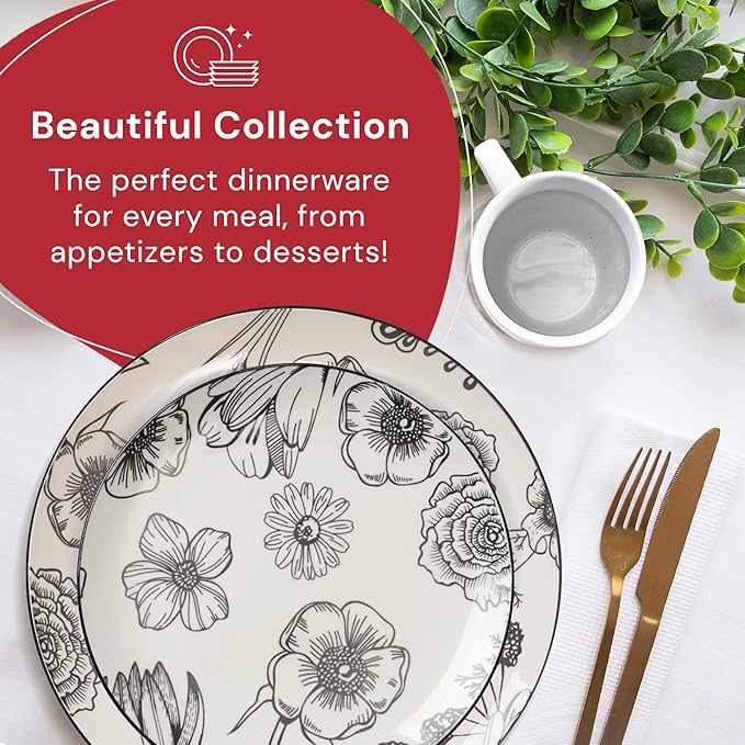 Safdie & Co. Porcelain Dinnerset 16 Piece Porcelain Bouquet