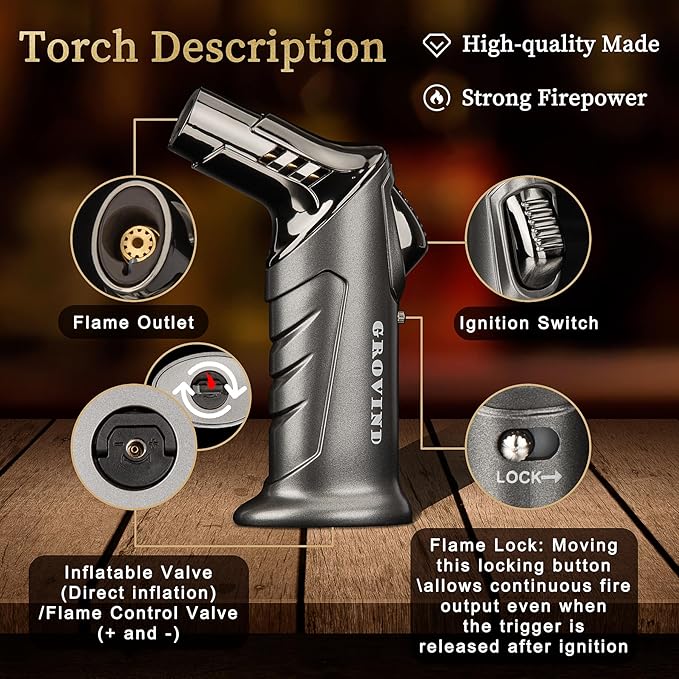 Whiskey Smoker Kit,Cocktail Smoker Kit with Torch,Bourbon smoker kit,Old Fashioned Smoker kit,Drink Smoker Infuser Kit with Wood Chips,Birthday Whiskey Bourbon Gifts for Men,Dad,Husband
