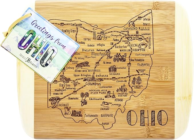 Totally Bamboo A Slice of Life Ohio State Serving and Cutting Board, 11" x 8.75"