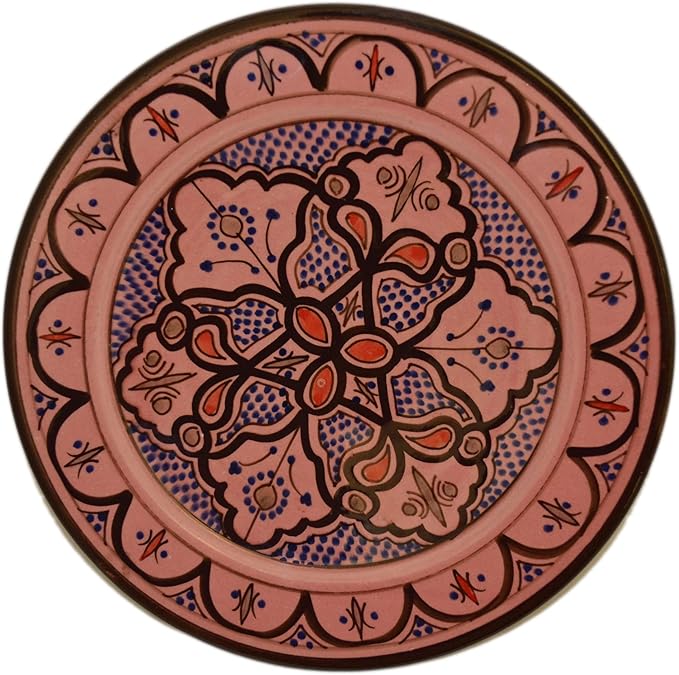 Ceramic Plates Moroccan Handmade Appetizer Tapas Serving Decorative 10 inches Round