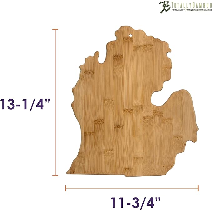 Totally Bamboo Michigan State Shaped Bamboo Serving & Cutting Board