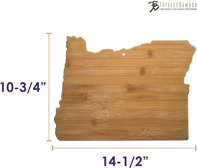 Totally Bamboo Oregon State Shaped Bamboo Serving and Cutting Board