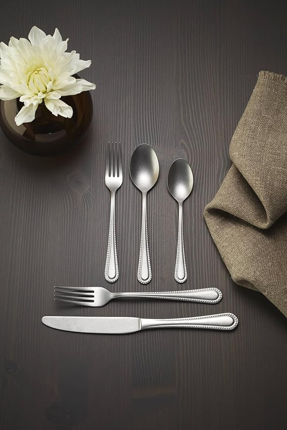 Oneida 896764 Hartwell Vintage Tumbled 42 Piece Flatware Set