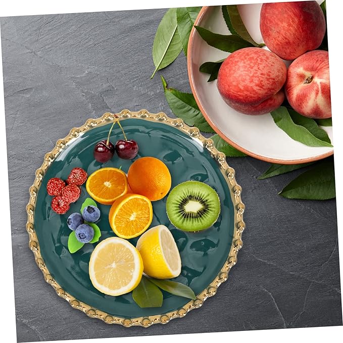 Nordic Style Ceramic Snack Dish Edged Breakfast Plate for Family Use for Desserts Appetizers and Everyday Meals Smooth Finish and Meticulous Craftsmanship