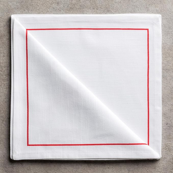 Maison d' Hermine Cloth Napkins Set of 4 100% Cotton for Thanksgiving Christmas Decorations Everyday Reusable Square Fall Napkins Cloth Washable Dinner Party (Morzine, 20"x20")