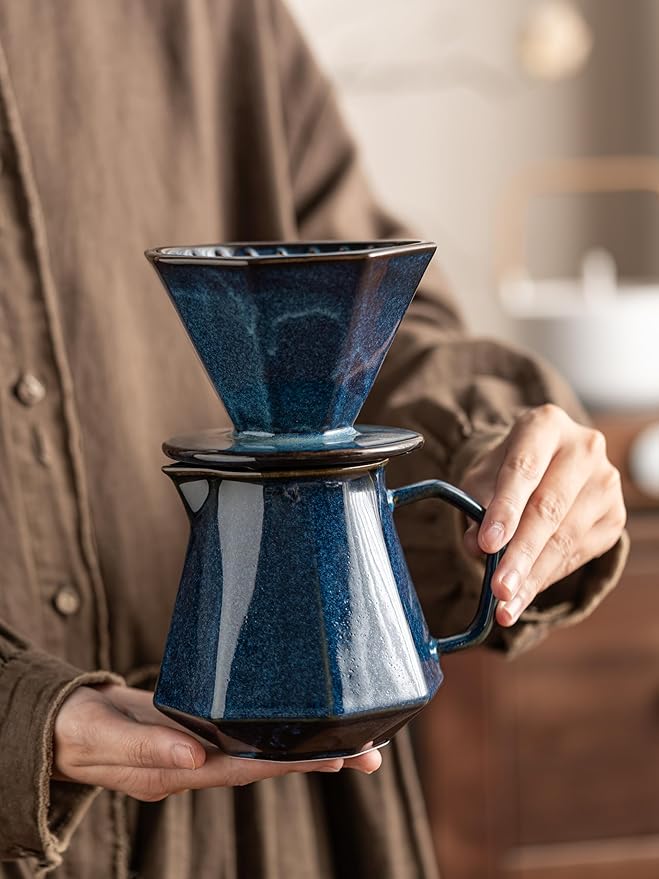 Pour Over Coffee Maker,Ceramic Coffee Maker With 40 pcs Paper Filter,20oz/600ml Pour Over Coffee Dripper