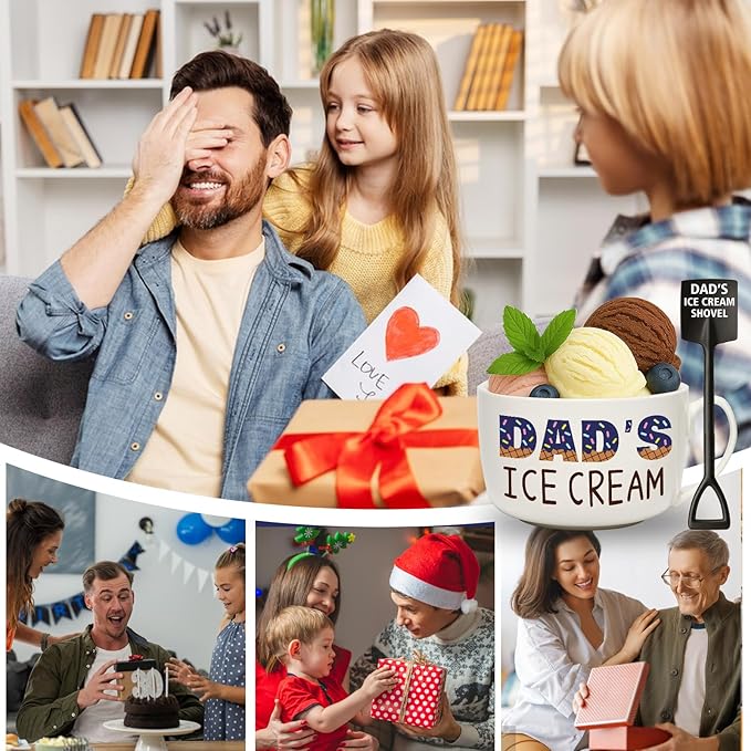 Dad Gifts for Christmas - Dad's Ice Cream Bowl and Shovel Set - Ideal Fathers Day Birthday Gifts from Daughter Son