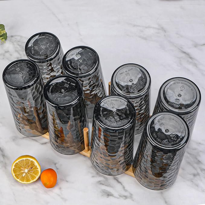 AKMQYM BPA-Free Plastic Tumblers 8 Pack (8x22oz) | Reusable Dishwasher Safe | Stackable Shatterproof Cups | Plastic Drinkware & Drinking Tumblers for Restaurant, Home, Party