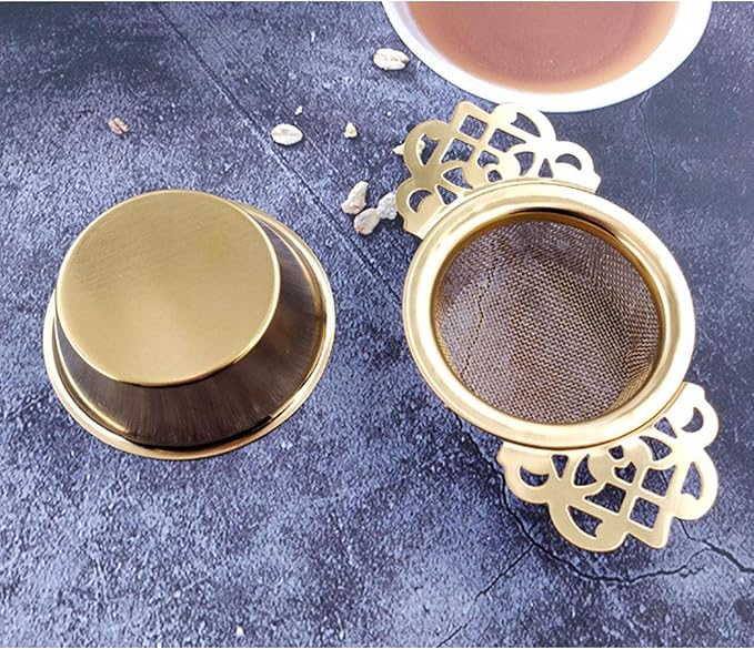 Tea Fine Mesh Filter, Loose Tea Infuser Basket Stainless Steel Tea Strainer Tea Filter Insulated Base Tea Strainer Bowl Tea Steeper Basket Filter for Brewing Filter Tea Leaves