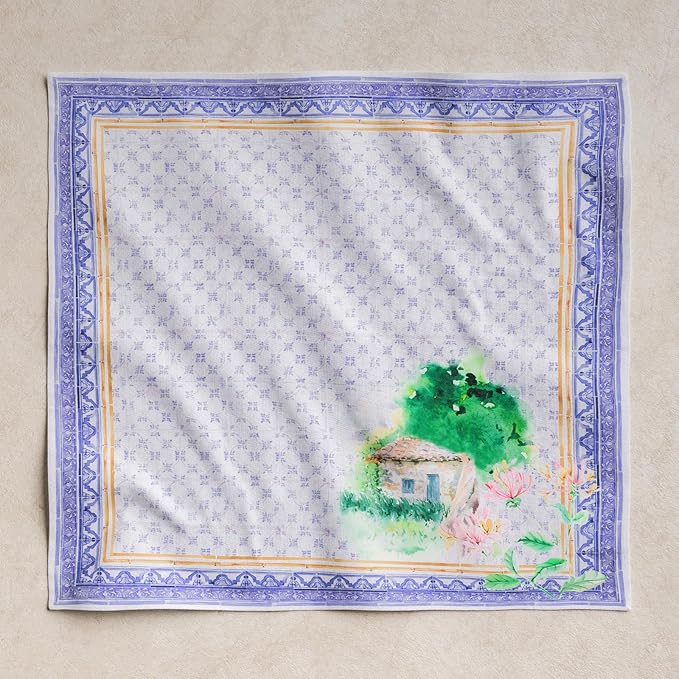 Maison d' Hermine Napkin 100% Combed Cotton Premium Cloth Napkin Decorative Washable Napkins Set of 4 for Home, Kitchen, Dining, Cocktail Parties & Camping - Luberon(20”X20”)