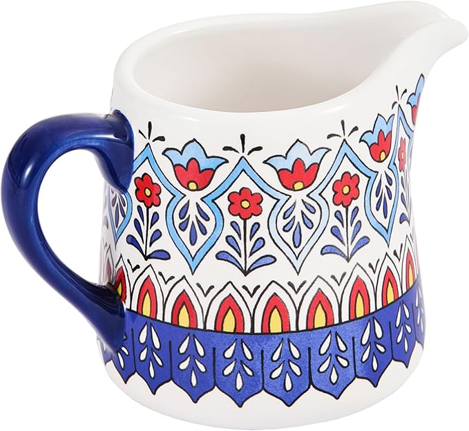 Bico Boho Totem Ceramic Sugar and Creamer Set, Sugar Bowl with Lid, Cute Container for Coffee Bar, Kitchen Countertop Accessories, Microwave and Dishwasher Safe