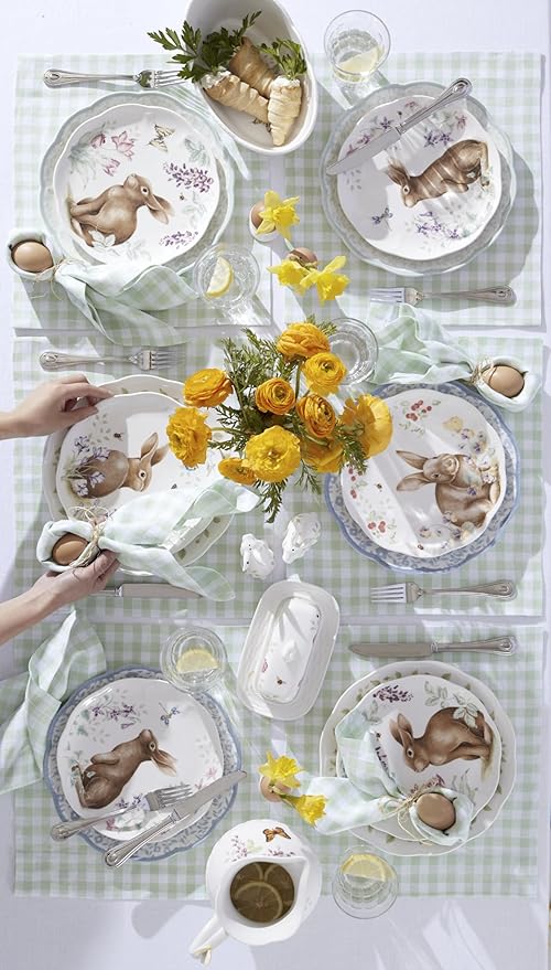 Lenox 893455 Butterfly Meadow Bunny Covered Butter Dish, Easter Serveware