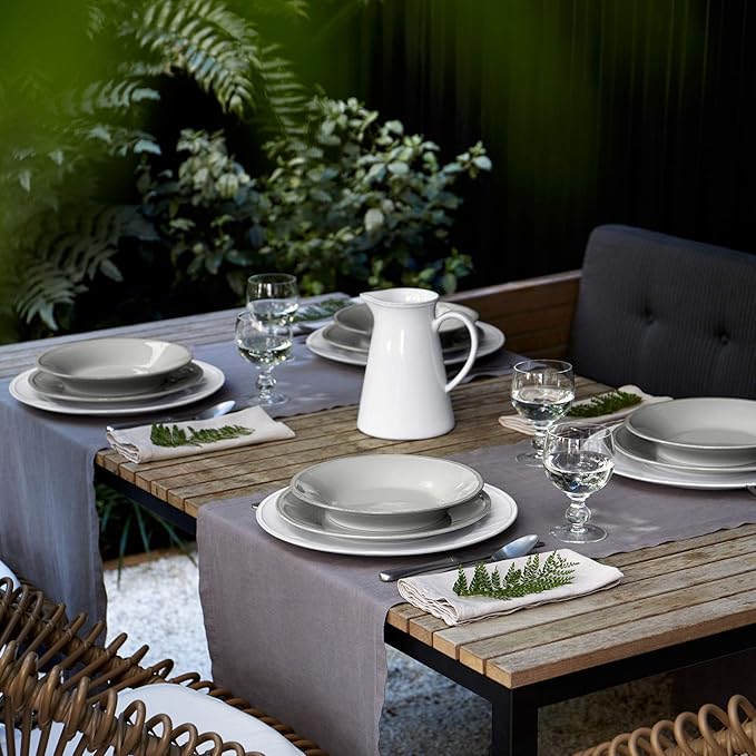 Costa Nova Ceramic Stoneware 5-Piece Place Setting Service for 1 - Friso Collection, Grey | Microwave & Dishwasher Safe Dinnerware Set | Food Safe Glazing | Restaurant Quality Tableware