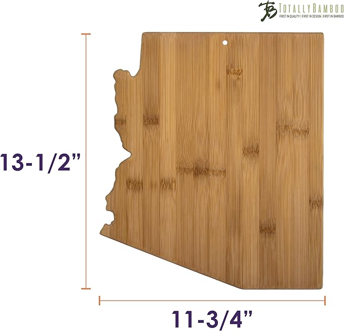 Totally Bamboo Arizona State Shaped Bamboo Serving and Cutting Board