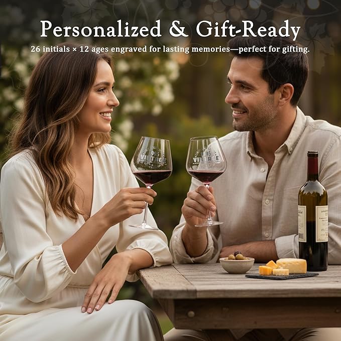 Crystal Burgundy Wine Glasses Cup Red Long Stem White Personalized Cute Large Women 30th Birthday Gifts for Her 30 Years Old Best 1995 Funny Cool Friend Gift Unique Birthday Party Decorations