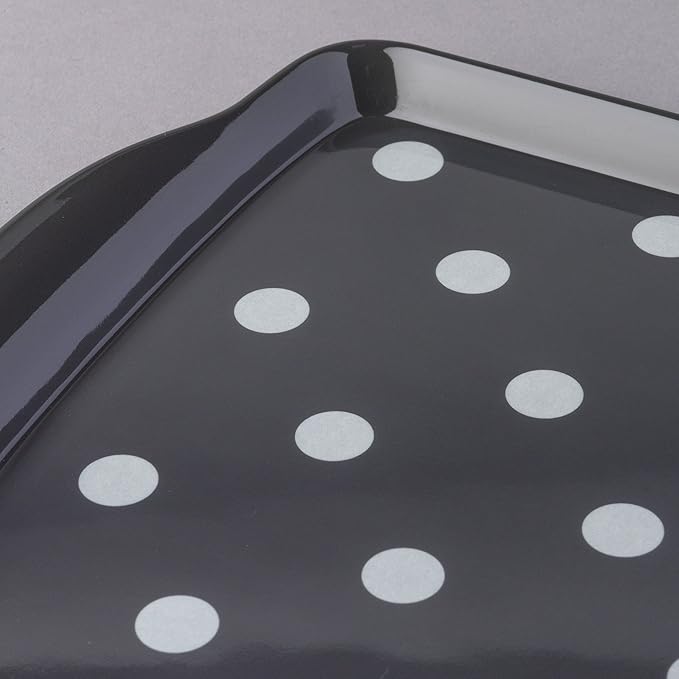 Zeal Melamine Dotty Serving Design Tray (38x24cm) Dark Grey