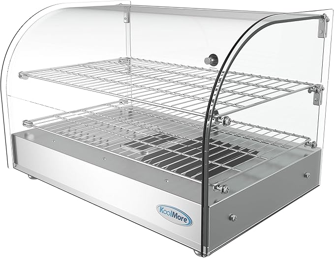 KoolMore 22 in. Commercial Two Shelves Countertop Food Warmer Display Case - 1.5 cu. ft. in Stainless-Steel (HDC-1.5C)