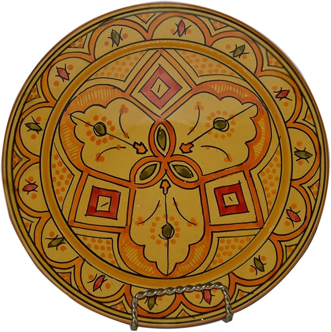Ceramic Plates Moroccan Handmade Appetizer Tapas Serving Decorative 8 inches Round