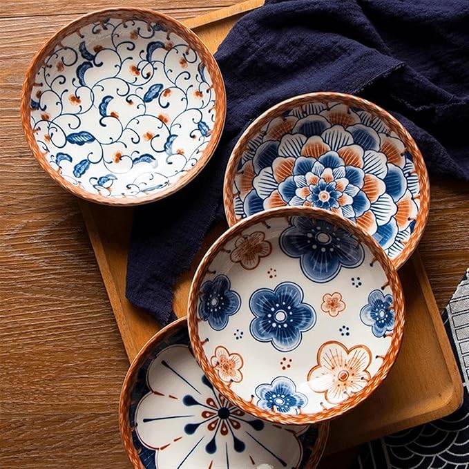 Appetizer Bowls Japanese Style Ceramic Dipping Bowls, Seasoning Dishes,Snack Plates, Applicability to Sushi, Soy Sauce, Dessert, Fruit and More. Salad Bowls (Color : B)
