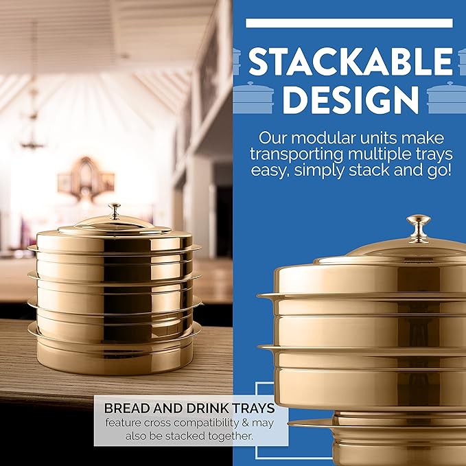 Premium Gold Stainless Steel Offering Trays for Church Collections