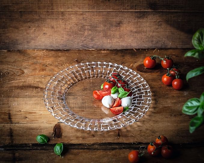 Nachtmann Bossa Nova Collection 9 Inch Salad Plate | Set of 2 Clear, Crystal Glass Plates for Dessert, appetizers and Salad | Perfect for Hosting or Gift | Dishwasher safe