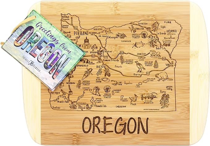 Totally Bamboo A Slice of Life Oregon State Serving and Cutting Board, 11" x 8.75"
